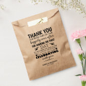 Moderne rustieke elegante bruiloft dank u traktere bedankzakje (Gezegeld)