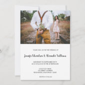 Moderne rustieke elegante foto bruiloft kaart (Voorkant)