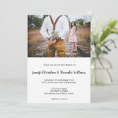 Moderne rustieke elegante foto bruiloft kaart (Staand voorkant)