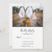 Moderne rustieke elegante foto RSVP bruiloft Kaart (Voorkant)