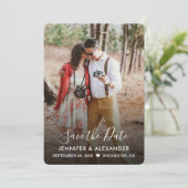 Moderne rustieke elegante foto Save The Date (Staand voorkant)