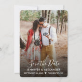 Moderne rustieke elegante foto Save The Date (Voorkant)