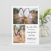 Moderne rustieke elegante foto Save the Date Kaart (Staand voorkant)