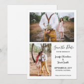 Moderne rustieke elegante foto Save the Date Kaart (Voorkant / Achterkant)