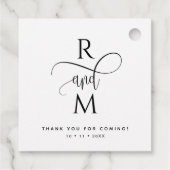 Moderne rustieke Elegante Monogram Kraft papier br Bedankjes Labels (Achterkant)
