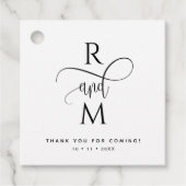 Moderne rustieke Elegante Monogram Kraft papier br Bedankjes Labels (Voorkant)