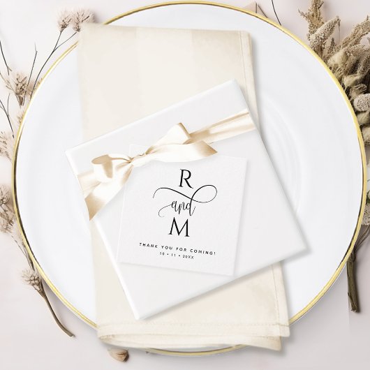 Moderne rustieke Elegante Monogram Kraft papier br Bedankjes Labels