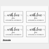 Moderne Rustieke Elegante Zwarte Script Met Liefde Rechthoekige Sticker (Vel)