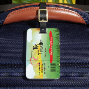 Moderne rustieke festival veldbloemen bagagelabel