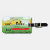 Moderne rustieke festival veldbloemen bagagelabel (Voorkant horizontaal)