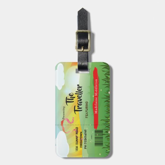 Moderne rustieke festival veldbloemen bagagelabel (Voorkant verticaal)