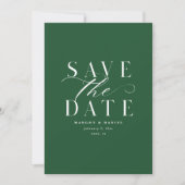 Moderne rustieke foto Bewaar de datum Groene QR-co Save The Date (Voorkant)