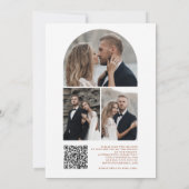 Moderne rustieke foto QR Code Bloemen Elegante bru Kaart (Achterkant)