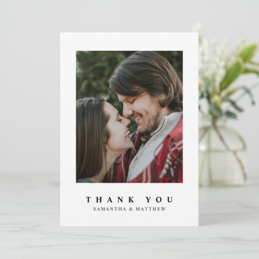 Moderne Rustieke Foto Verlovings Dankkaart Bedankkaart (Staand voorkant)