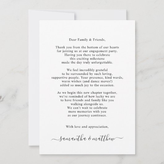 Moderne Rustieke Foto Verlovings Dankkaart Bedankkaart (Achterkant)