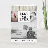 Moderne Rustieke Fotocollage Beste Papa Vaderdag Kaart (Voorkant)