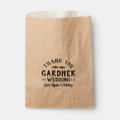 Moderne rustieke gepersonaliseerde bruiloft gunst  bedankzakje (Voorkant)