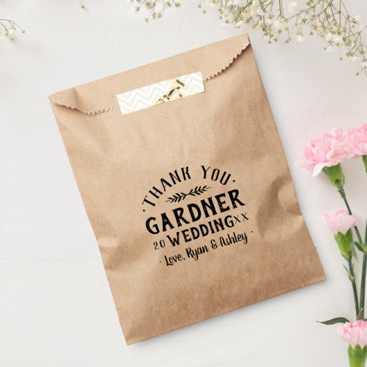 Moderne rustieke gepersonaliseerde bruiloft gunst  bedankzakje (Gezegeld)
