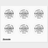 Moderne rustieke gepersonaliseerde bruiloft gunst  ronde sticker (Vel)