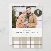 Moderne rustieke geplakte kerstfotokaart feestdagenkaart (Voorkant)