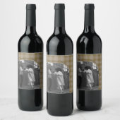 Moderne Rustieke Geruite Wijnlabel Personaliseerba Wijn Etiket (Flessen)