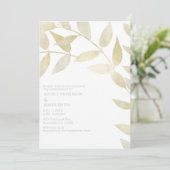 Moderne rustieke gouden bladeren Verloving douche Kaart (Staand voorkant)