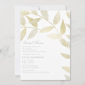 Moderne rustieke gouden bladeren Vrijgezellenfeest Kaart (Voorkant)