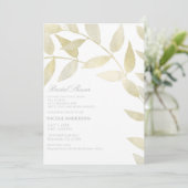 Moderne rustieke gouden bladeren Vrijgezellenfeest Kaart (Staand voorkant)