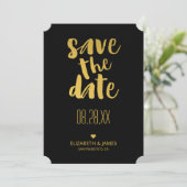 Moderne Rustieke Gouden Trouwkaart Save The Date (Staand voorkant)