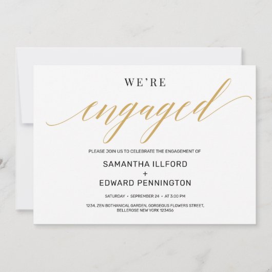 Moderne rustieke gouden typografie lettertype verl kaart (Voorkant)