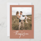 Moderne Rustieke Gras Boheemse Terracotta Trouwdag Bedankkaart (Achterkant)
