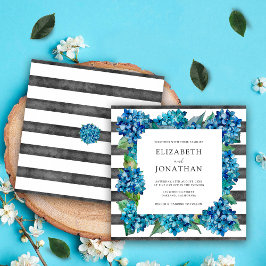 Moderne Rustieke Grijze Blauwe Hortensia Gestreept Kaart
