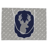 Moderne rustieke grijze herten & witte pijlen groot cadeauzakje (Achterkant)