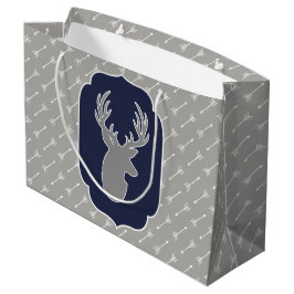Moderne rustieke grijze herten & witte pijlen groot cadeauzakje
