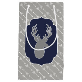 Moderne rustieke grijze herten & witte pijlen klein cadeauzakje