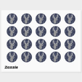Moderne rustieke grijze herten & witte pijlen ronde sticker (Vel)
