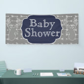 Moderne rustieke grijze herten & witte pijlen spandoek (Beurs)