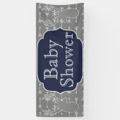 Moderne rustieke grijze herten & witte pijlen spandoek (Verticaal)