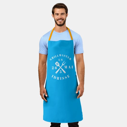Moderne Rustieke GRILLMASTER Aangepaste Koele Volw Schort (Gedragen)