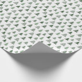 Moderne rustieke groene kerstboom cadeaupapier (Hoek)