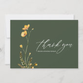 Moderne rustieke groene minimalistische elegante b bedankkaart (Voorkant)