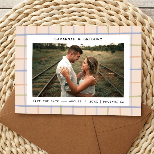 Moderne rustieke Hand getrokken foto Save the Date