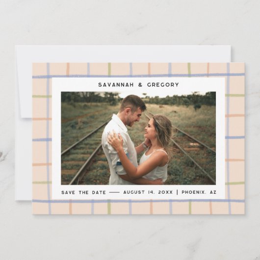 Moderne rustieke Hand getrokken foto Save the Date (Voorkant)