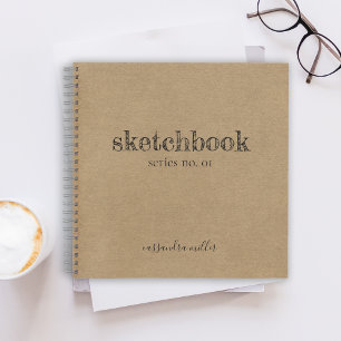 Moderne Rustieke Handgeschreven Schetsboek Kraft P Notitieboek