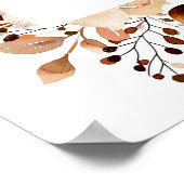 Moderne Rustieke Herfst Bloemdoop Welkomstbord Poster (Hoek)