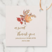 Moderne Rustieke Herfst Boho Bloem Bruiloft Bedankjes Labels (Achterkant)