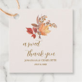 Moderne Rustieke Herfst Boho Bloem Bruiloft Bedankjes Labels (Voorkant)