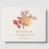Moderne Rustieke Herfst Boho Bloem Bruiloft Gastenboek (Voorkant)