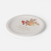 Moderne Rustieke Herfst Boho Bloem Bruiloft Papieren Bordje (Gekanteld)