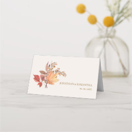 Moderne Rustieke Herfst Boho Bloem Bruiloft Plaatskaartje